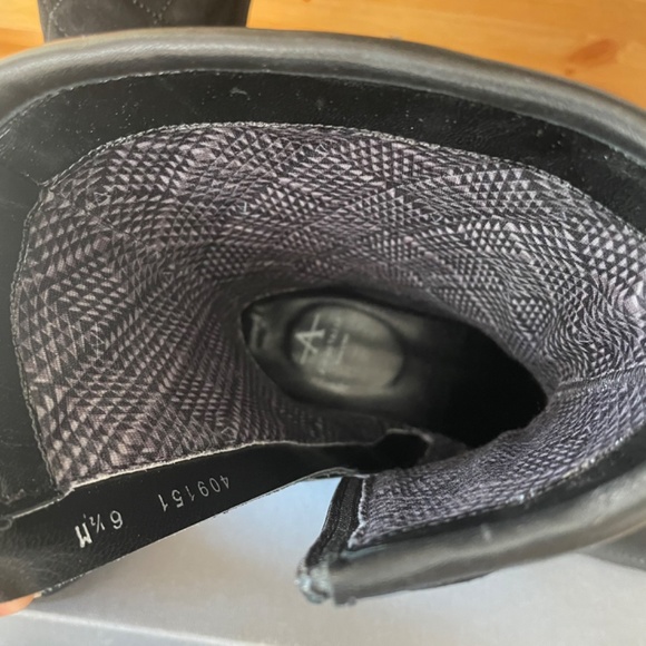 AQUATALIA 7.5 LILA BLACK LEATHER QUILTED SUEDE MOTO ANKLE BOOTS - Picture 7 of 12